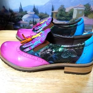 🇬🇧🆕 BROGUE VINTAGE RETRO SHOE👞WOMEN LEATHER WING TIP TASSEL.